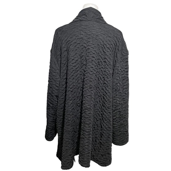 Sole Dione Studio Open Front Cascading Coatigan Black Women Plus Sz 2X Soho Art - Picture 5 of 11